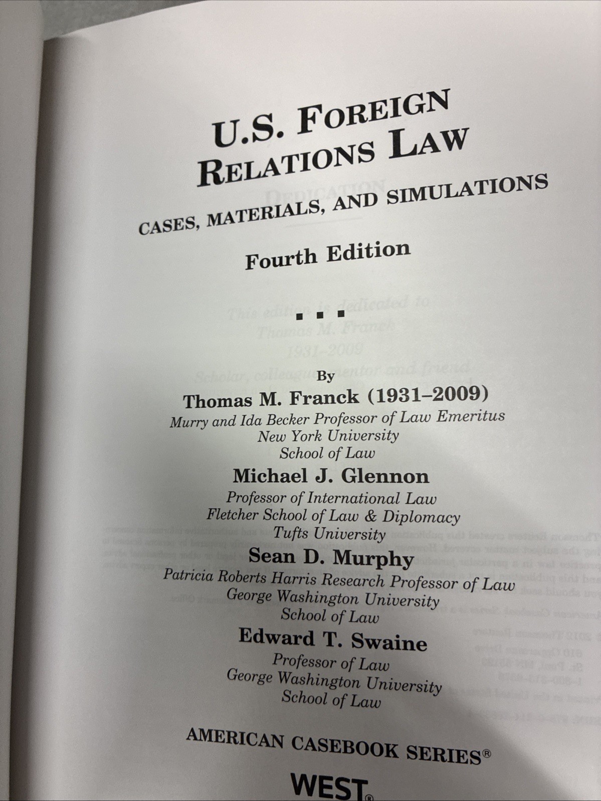 ✅U.S. Foreign Relations Law: Cases, Materials, and Simulations (American Caseboo