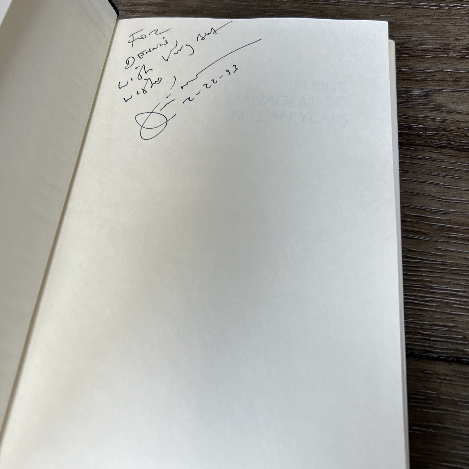 SIGNED — Public Management in Lean Years : Operating in a Cutback Manageme