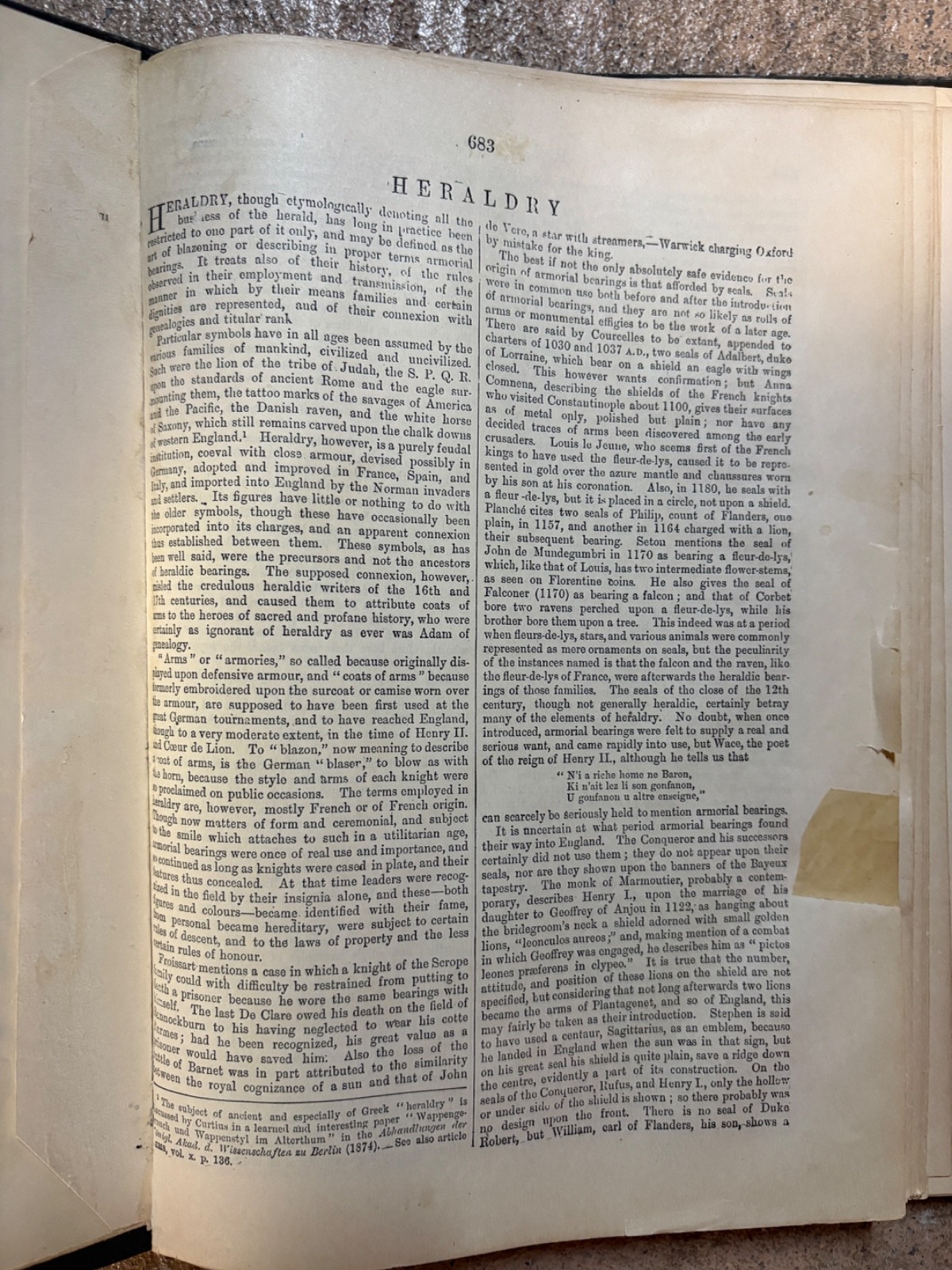 Heraldry (pages 683-712 from Encylopedia Britannica 9th edition 1875)