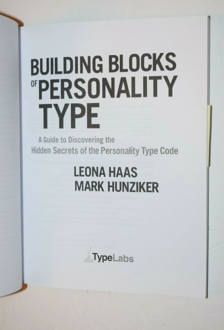 BOOK: “BUILDING BLOCKS OF PERSONALITY TYPE,” 230 Pages, Pre-Owned, (c) 2011
