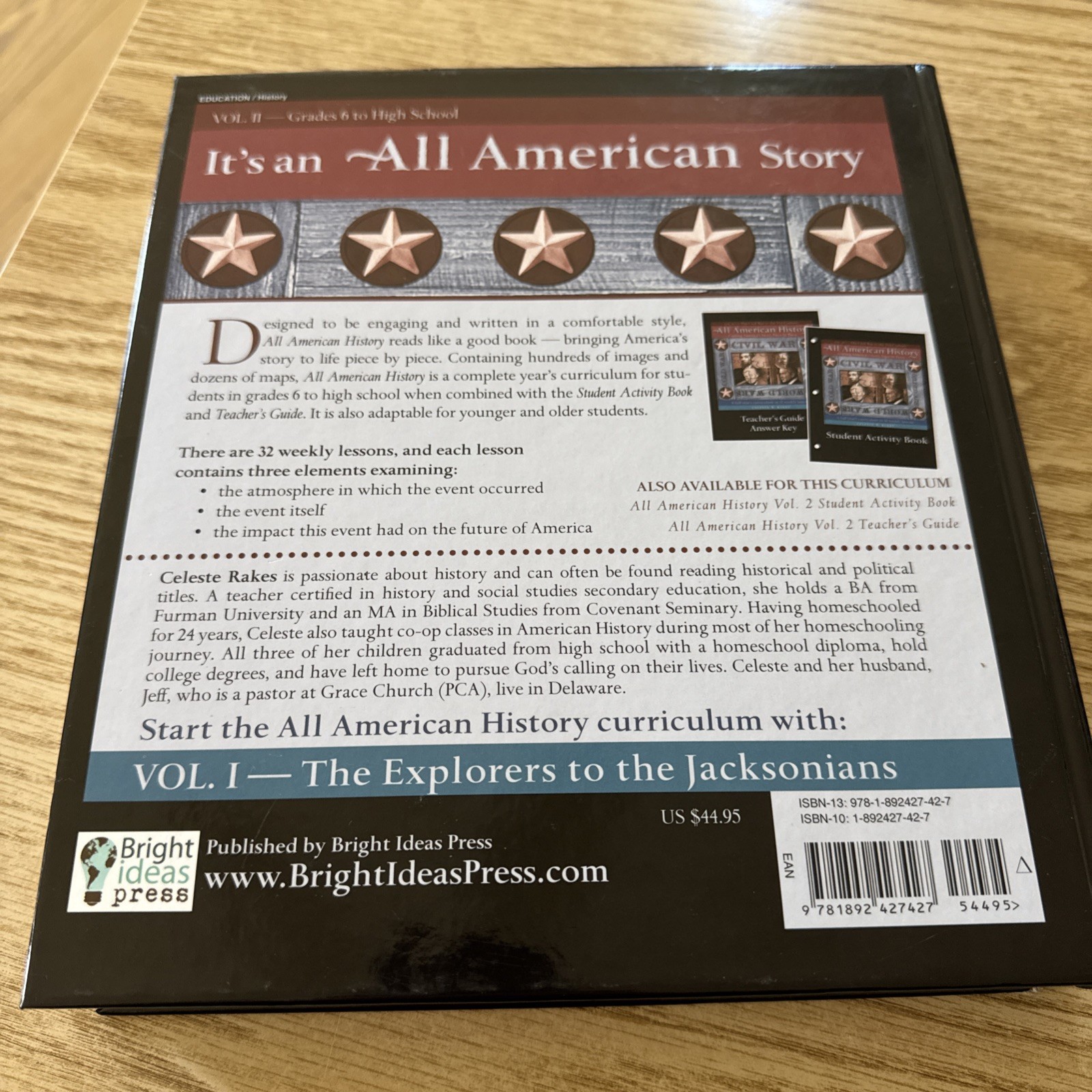 ALL AMERICAN HISTORY volumes 1 & 2 , student readers , Teachers Keys 1 & 2