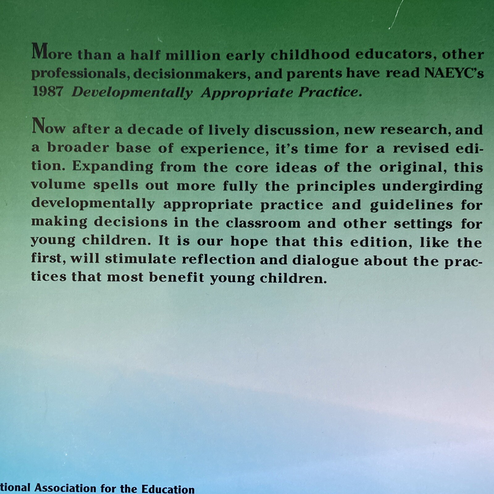 Developmentally Appropriate Practice in Early Childhood Programs (N.A.E.Y.C.)