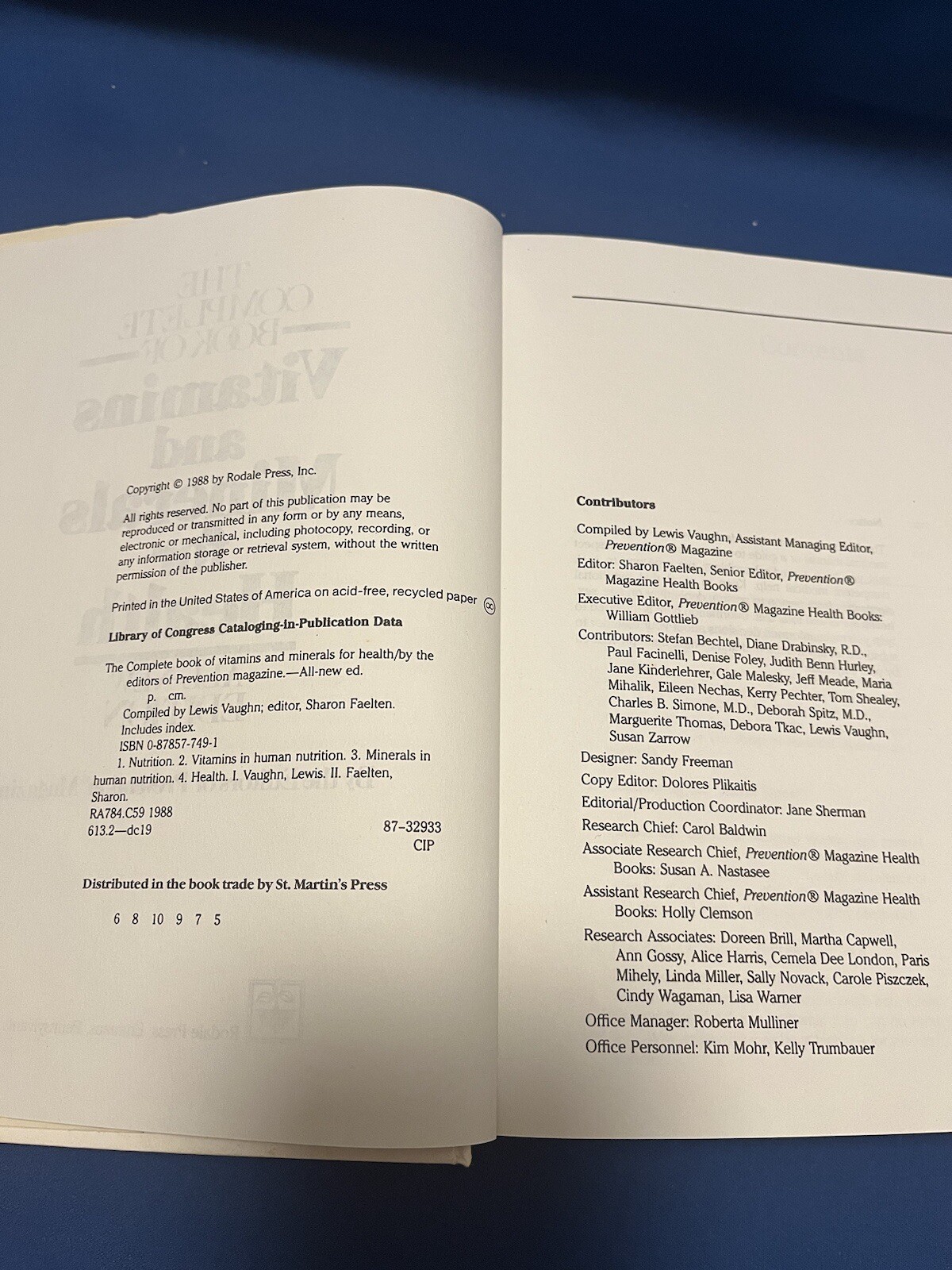 Complete Book of ✨Vitamins and Minerals for Health by Prevention Magazine, HC