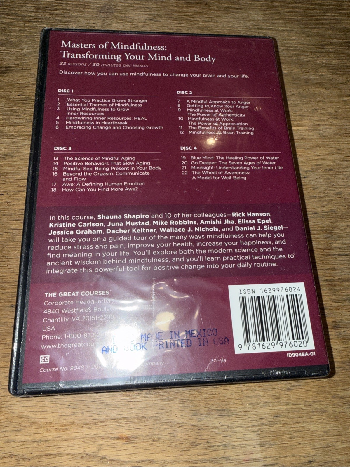 Masters of Mindfulness (The Great Courses) Guidedbook + DVD New Sealed