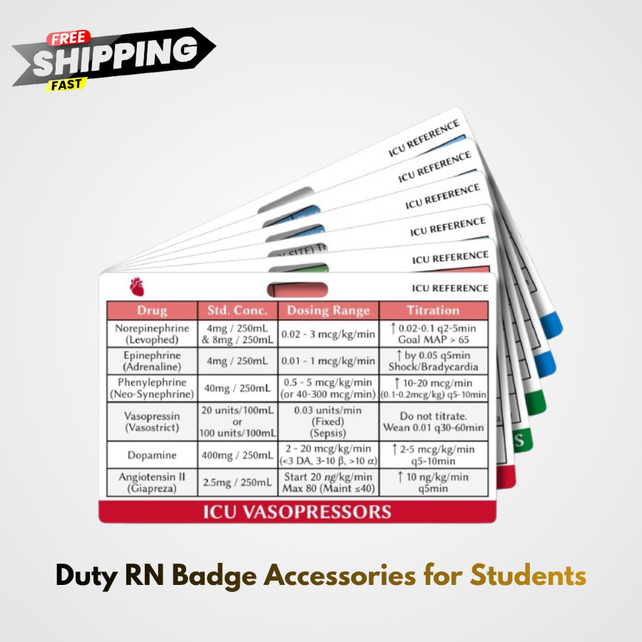ICU Drips Vasopressors Cheat Sheet Badge Buddy Critical Care Cards