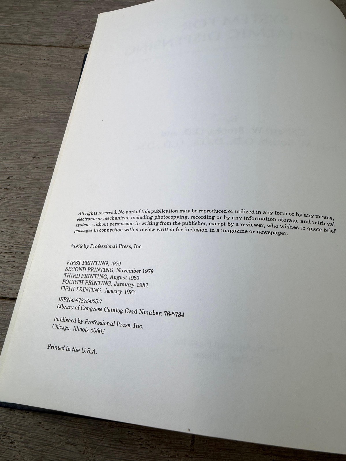 Vintage 1979 System For Ophthalmic Dispensing Brooks Borish Optometry HC Book
