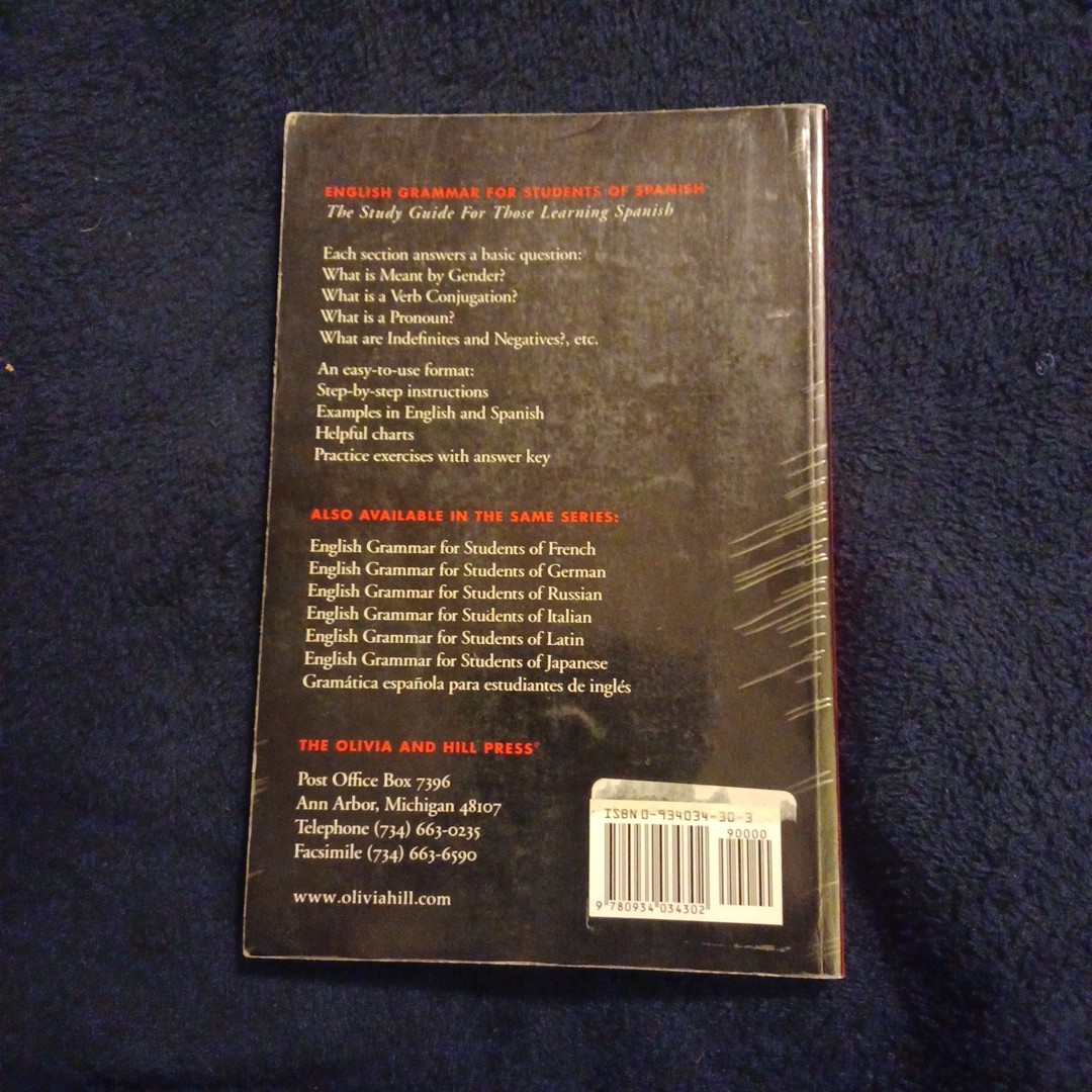 English Grammar Ser.: English Grammar for Students of Spanish : The Study Guide