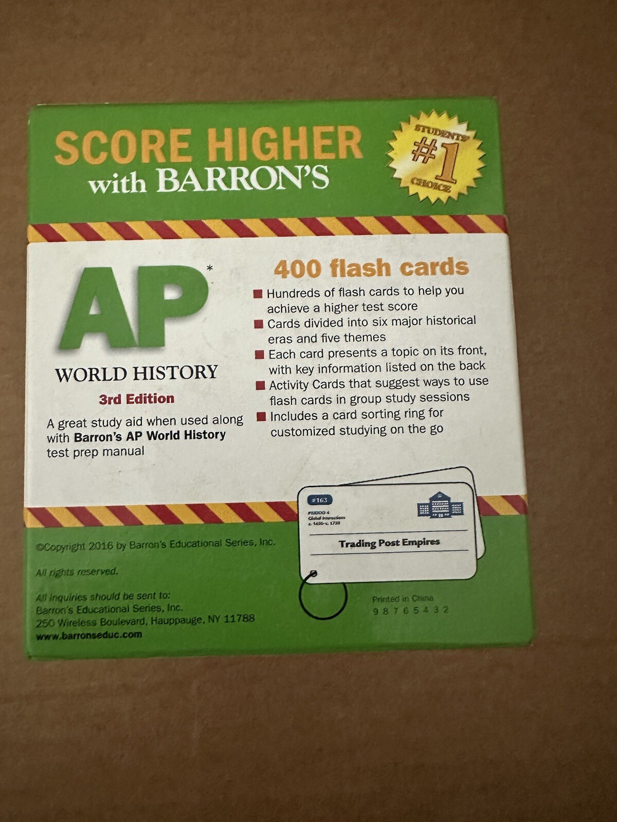 Barron’s Test Prep Ser.: AP World History Flash Cards (2016 Flash Cards) 3rd Ed
