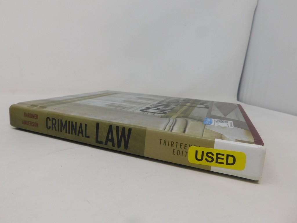Criminal Law by Terry Anderson and Thomas Gardner (2017, Hardcover) 13th edition