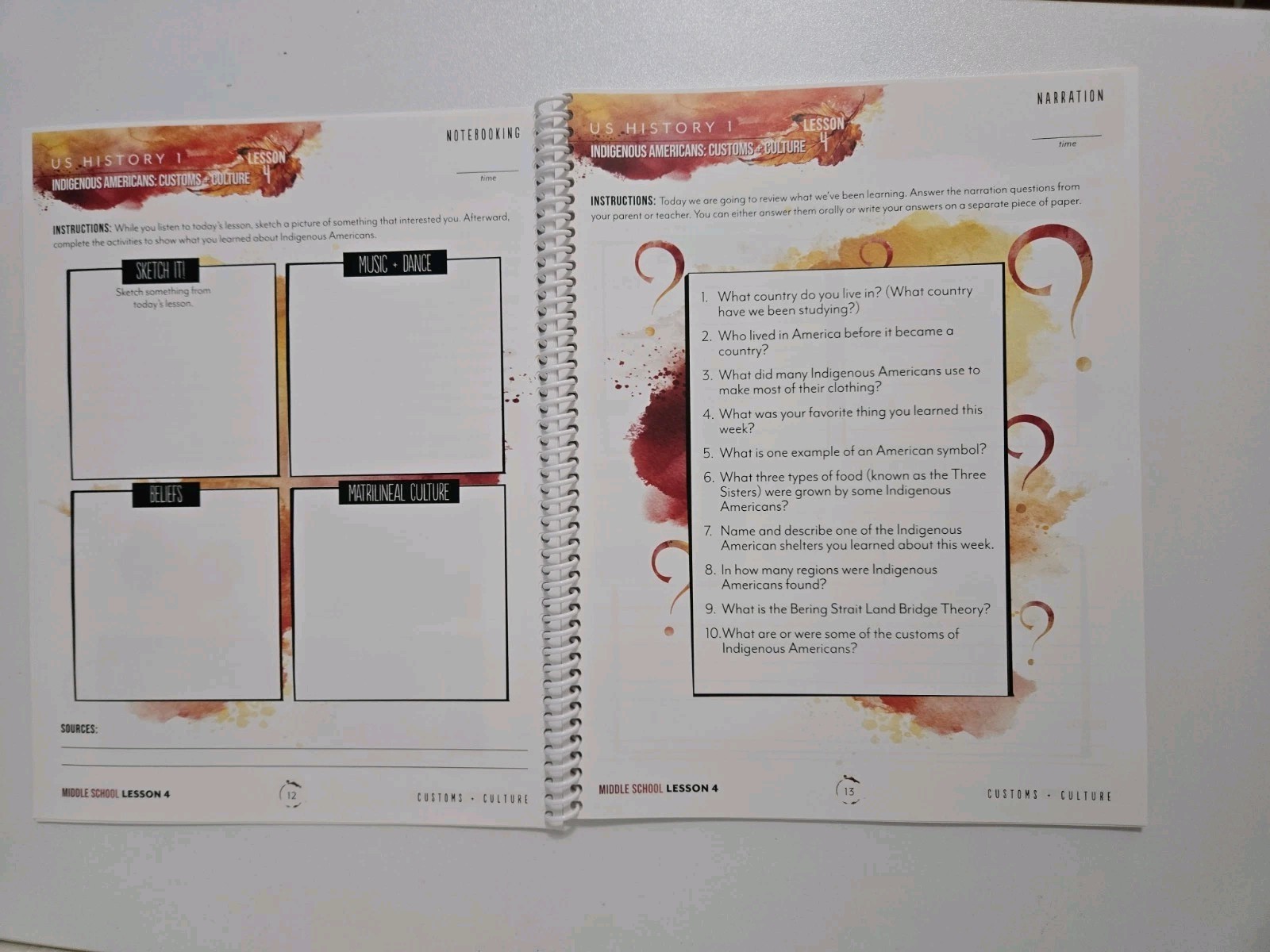 New Gather Round Homeschool – US History 1 – A New World Middle School Workbook