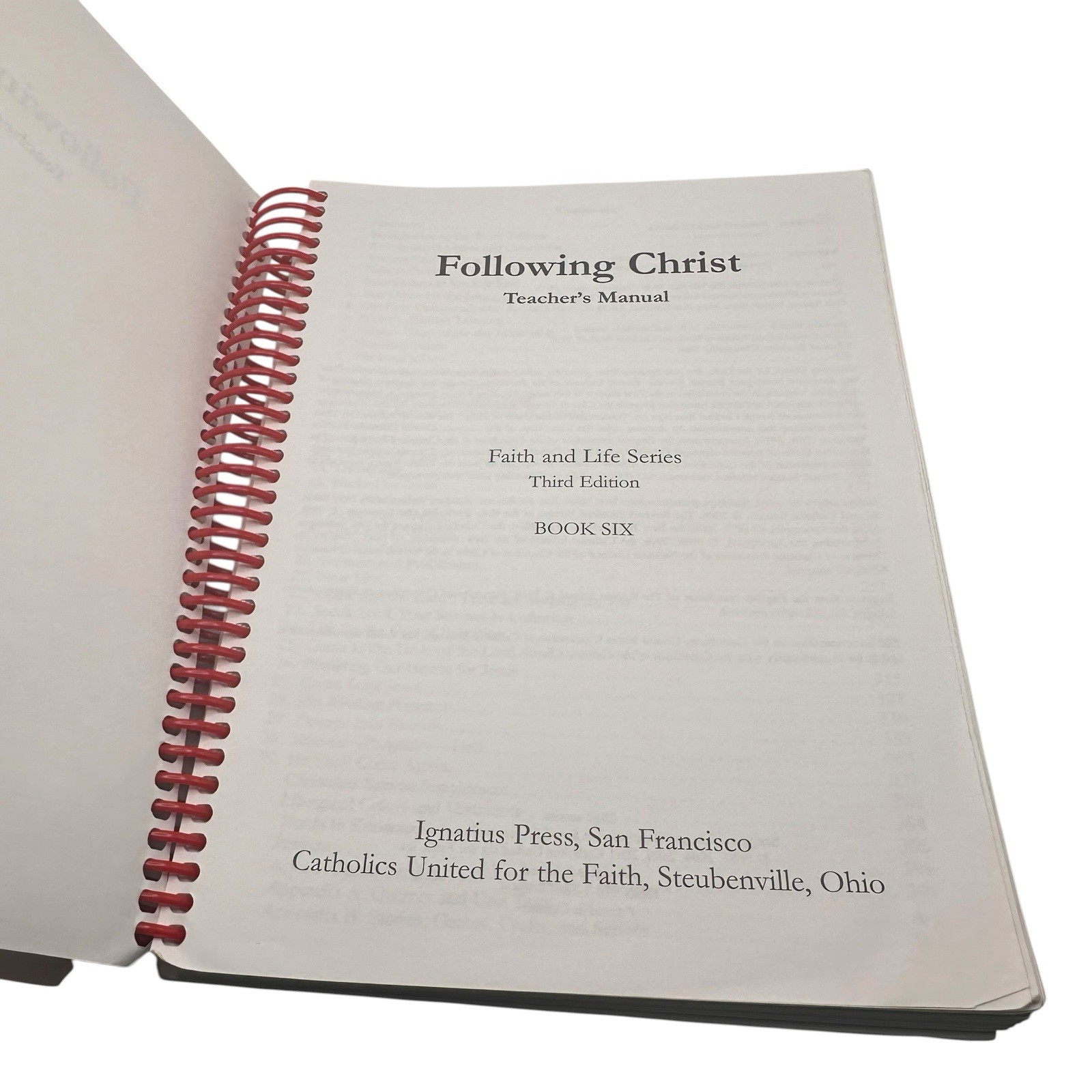 Following Christ Teacher’s Manual Third Ed. Book 6 Catholic Ignatius Press