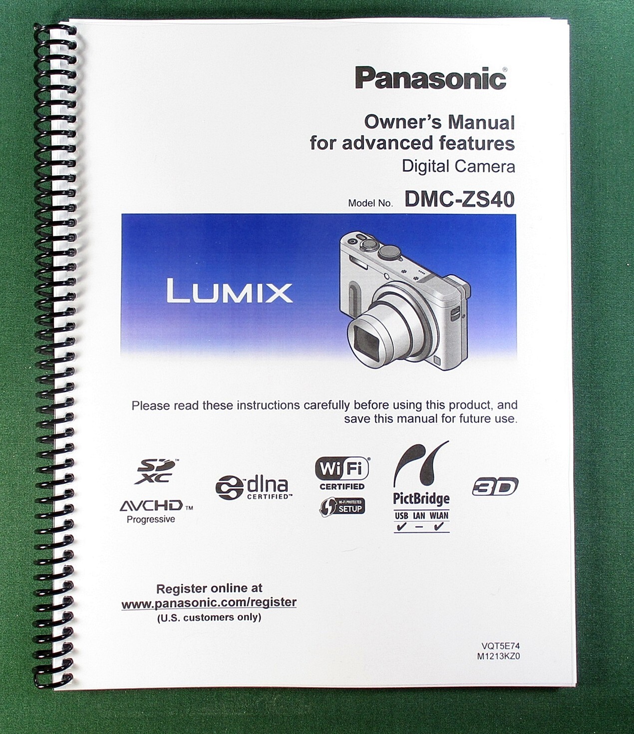 Panasonic DMC-ZS40 Advanced Owner’s Manual: Full Color 329 Pages & Clear Covers!