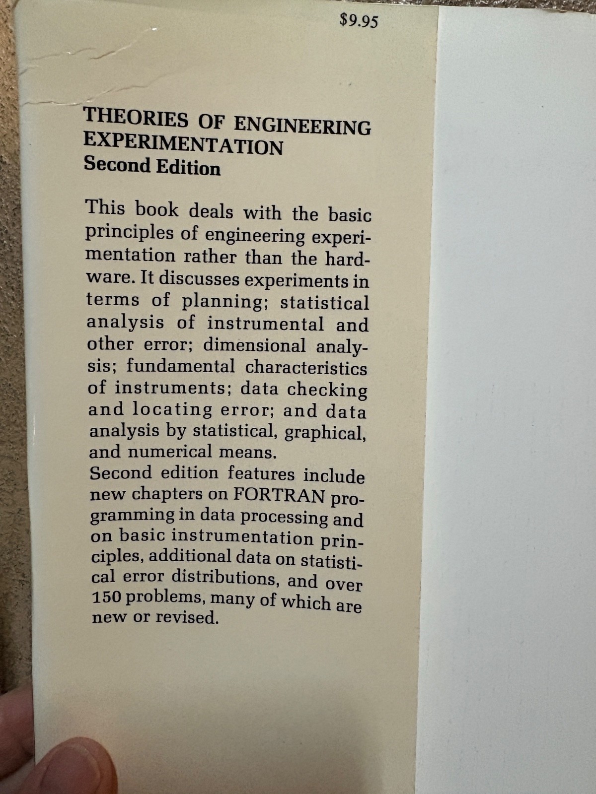 Theories of Engineering Experimentation by Hilbert Schenck Jr (hc 2nd ed. 1968)