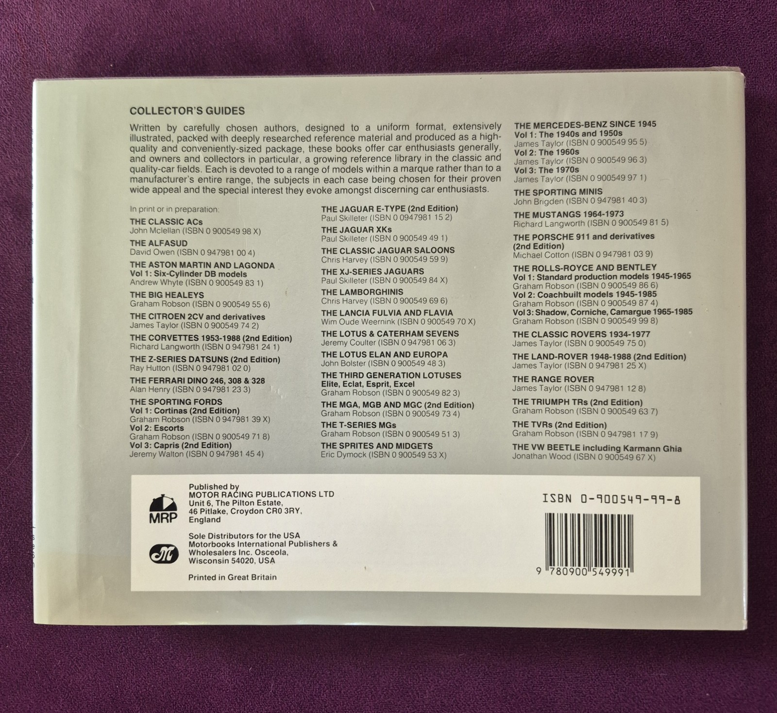 Rolls-Royce and Bentley Collector’s Guides, 1965-1985 by Graham Robson (1985,…