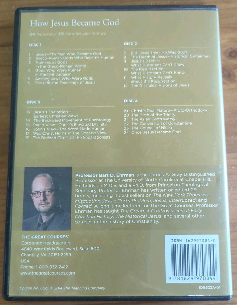 The Great Courses: How Jesus Became God by Bart D. Ehrman (2014, 4-DVD Set)