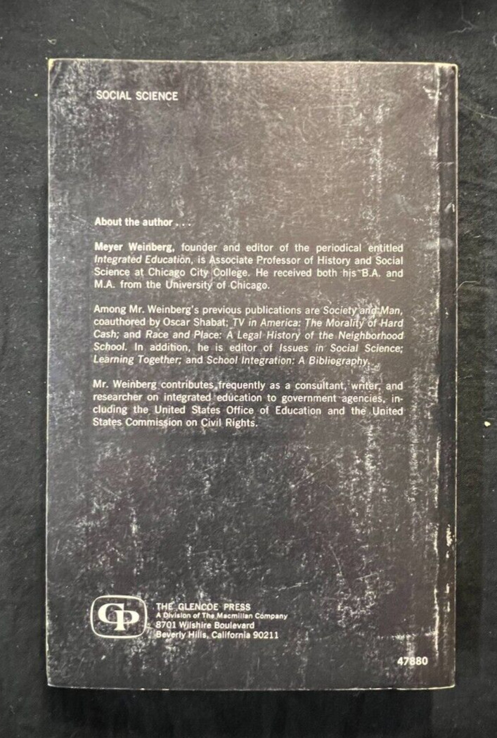 Integrated Education By Meyer Weinberg 1968 – 1st ed / 1st Print Rare Paperback
