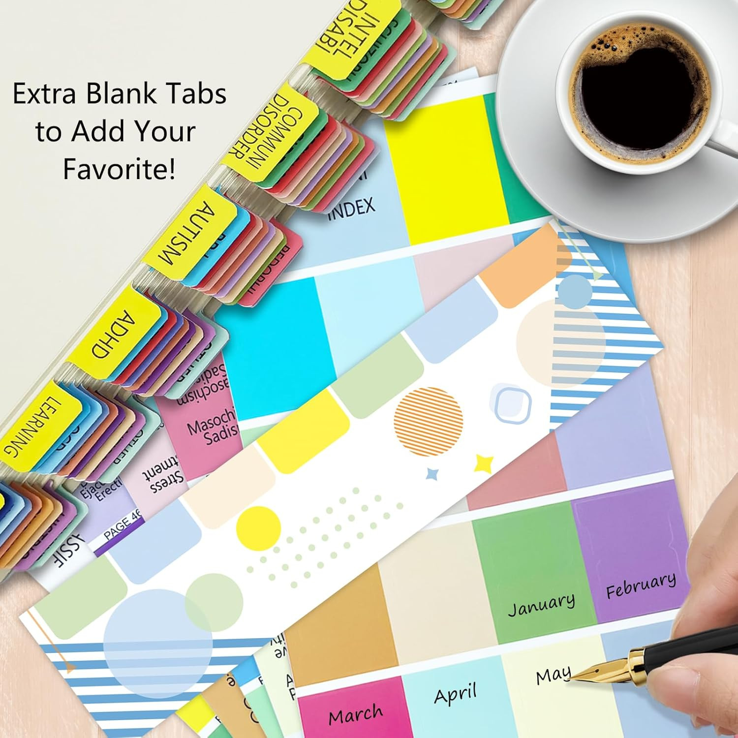 Index Tabs for DSM-5-TR, DSM-5, Color-Coded and Laminated DSM-V-TR Tabs, with 18