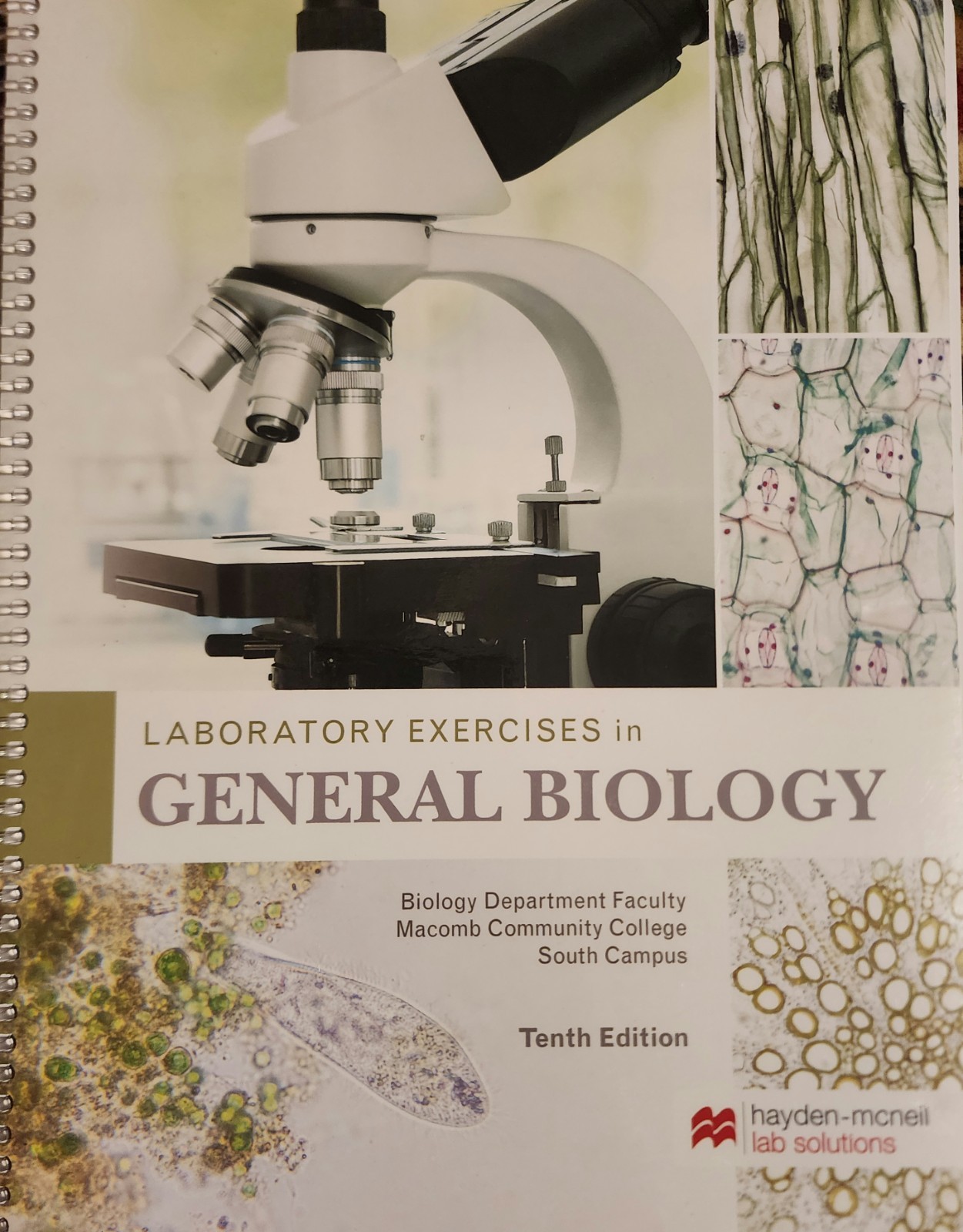 LABORATORY EXERCISES in GENERAL BIOLOGY Macomb Community College Brand NEW