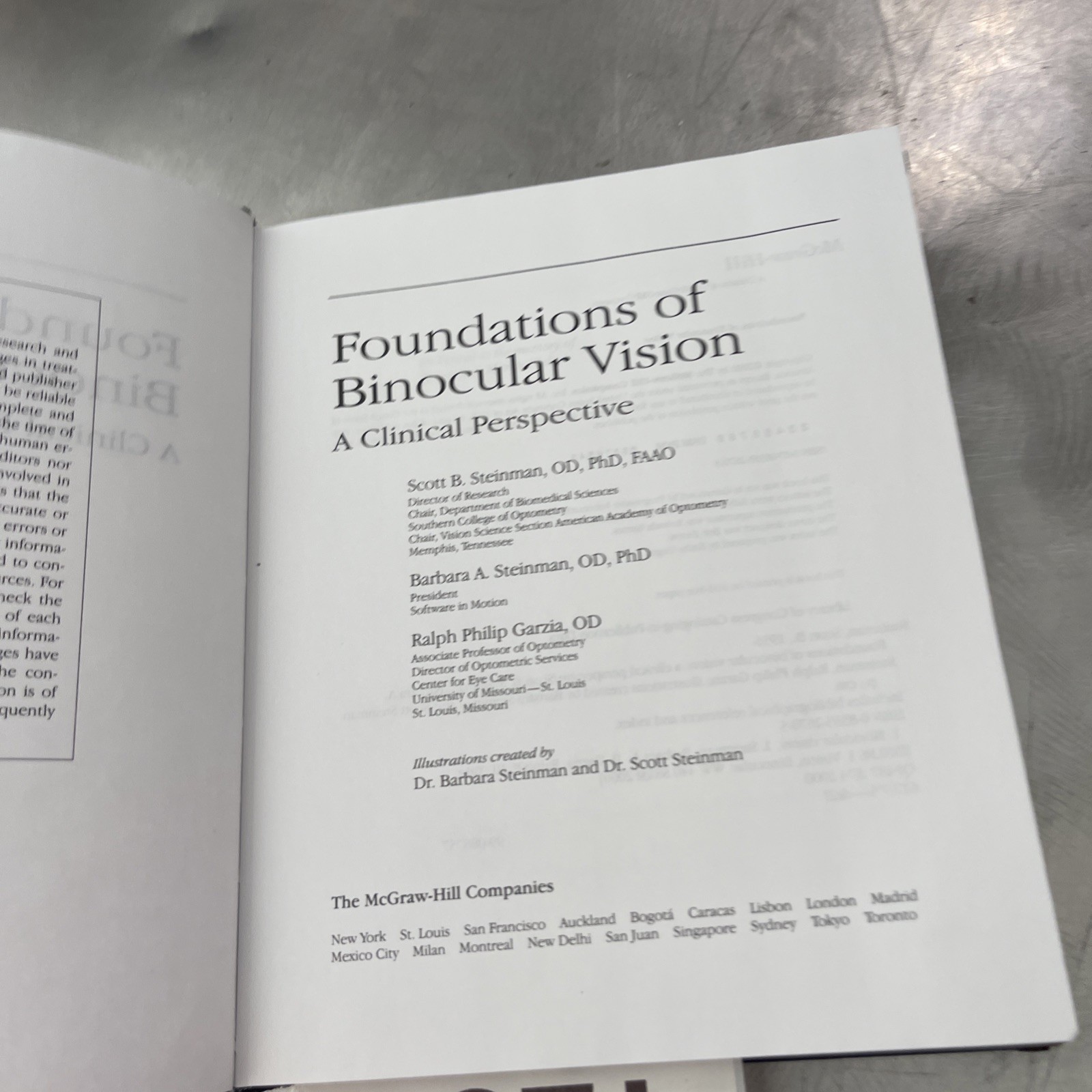 Foundations of Binocular Vision: A Clinical Perspective – Hardcover – ACCEPTABLE