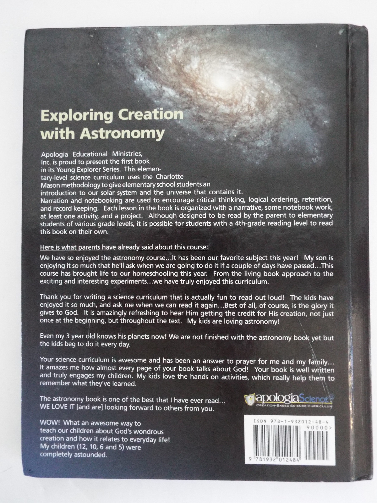 Apologia Exploring Creation with Astronomy Textbook Young Explorers Series