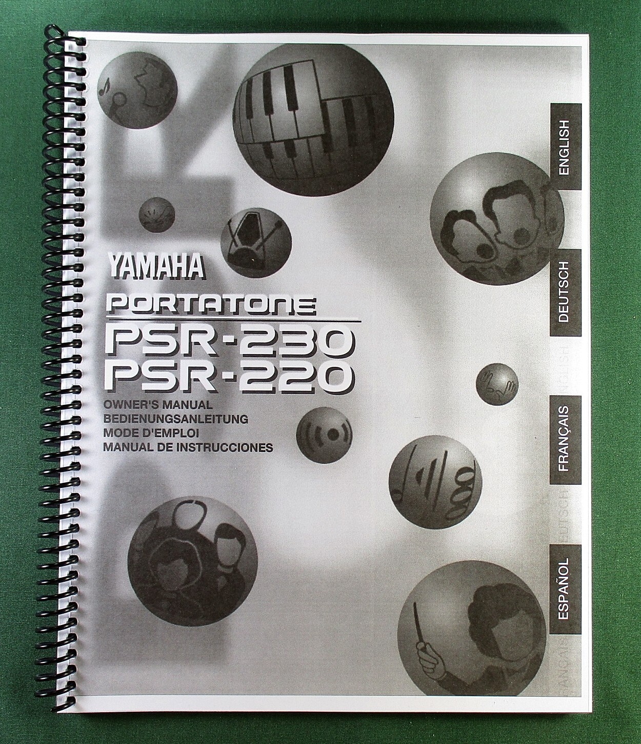 Yamaha PSR-230 PSR-220 Instruction Manual: 52 Pages & Protective Covers!