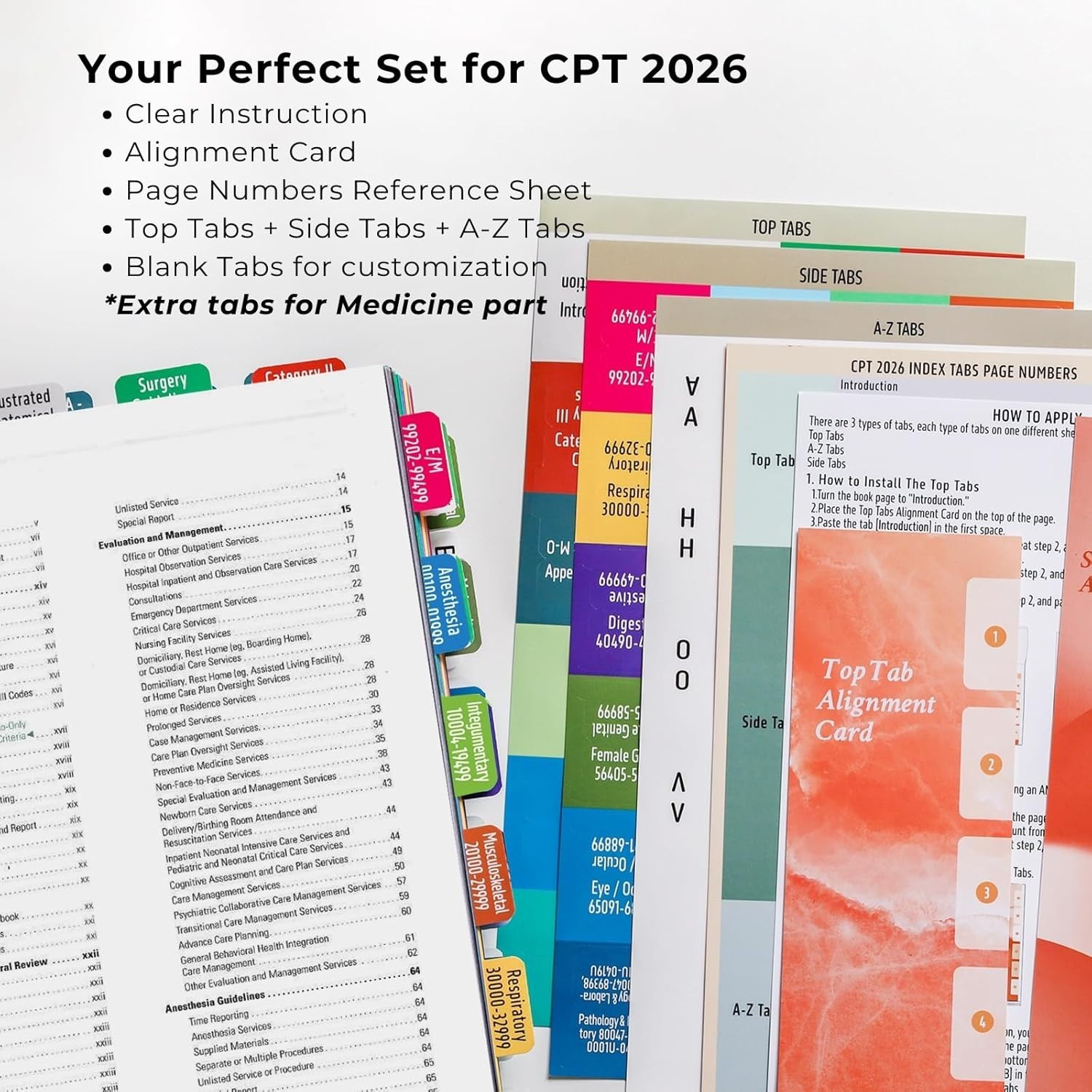 CPT 2026 Code Book Index Tabs Complete Set for AMA Version Professional Edition